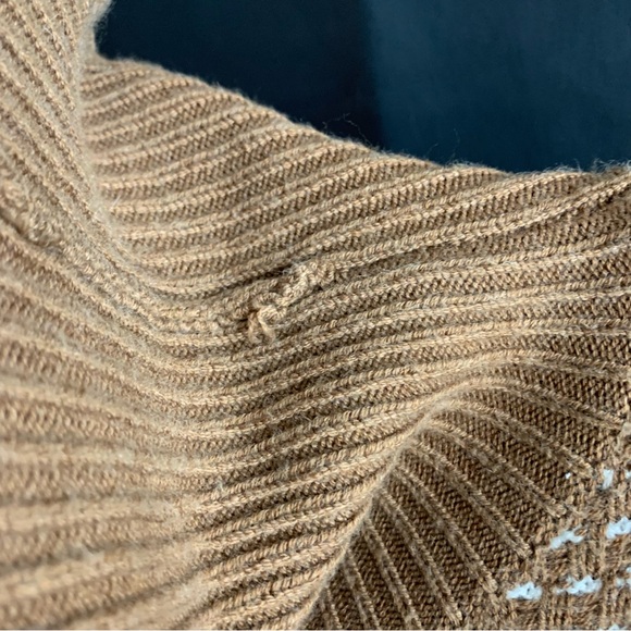 J. Crew Turtleneck Textured Tan and White Long Sleeve Sweater, size S - Picture 7 of 9